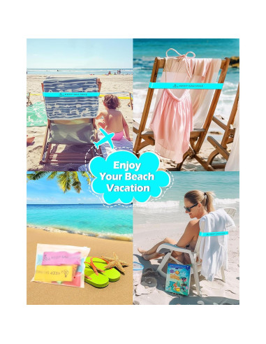 Bandas de Toalla de Playa Towel Crabber - Goma Elástica, Paquete de 6