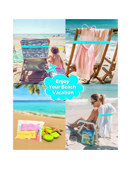 Bandas de Toalla de Playa Towel Crabber - Goma Elástica, Paquete de 6