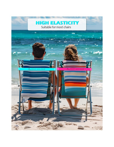Bandas de Toalla de Playa Towel Crabber - Goma Elástica, Paquete de 6