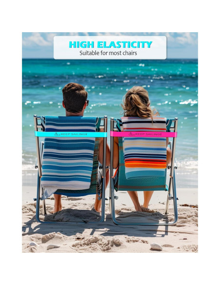 Bandas de Toalla de Playa Towel Crabber - Goma Elástica, Paquete de 6
