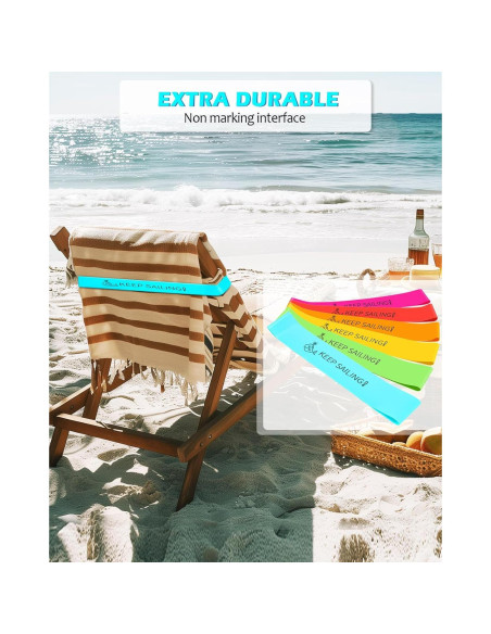 Bandas de Toalla de Playa Towel Crabber - Goma Elástica, Paquete de 6