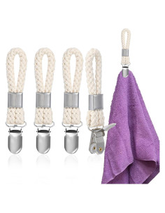 Juego de 4 Clips para Toallas Nogeqi Beige - Soportes de Cocina