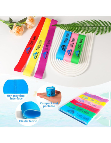 Bandas de Toalla Natonhi 6 Piezas para Sillas de Playa