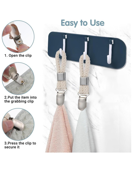 Juego de 4 Clips para Toallas Nogeqi Beige - Soportes de Cocina