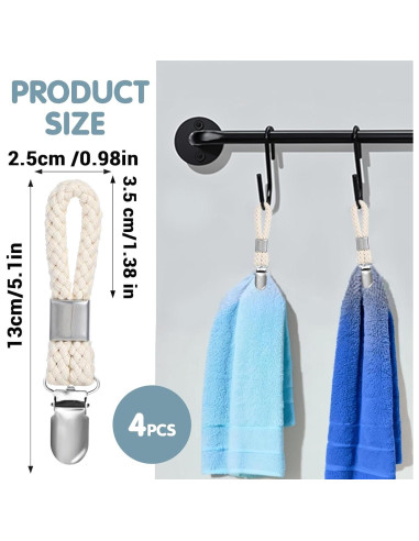 Juego de 4 Clips para Toallas Nogeqi Beige - Soportes de Cocina