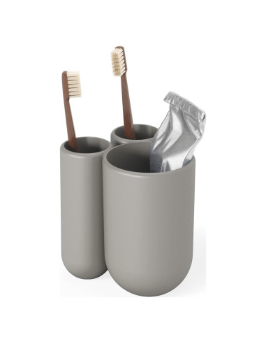 Soporte para Cepillos de Dientes Umbra Touch Gris - 3 Compartimentos