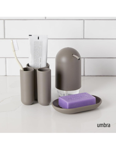 Soporte para Cepillos de Dientes Umbra Touch Gris - 3 Compartimentos