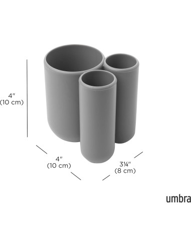 Soporte para Cepillos de Dientes Umbra Touch Gris - 3 Compartimentos