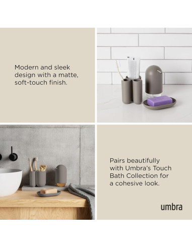 Soporte para Cepillos de Dientes Umbra Touch Gris - 3 Compartimentos