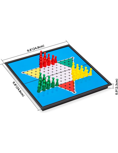 Juego de Damas Chinas Magnético Yellow Mountain 24.8 cm Plegable