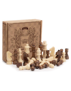 Piezas de Ajedrez de Madera AMEROUS Estilo Staunton 8 cm