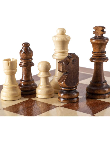 Piezas de Ajedrez de Madera AMEROUS Estilo Staunton 8 cm