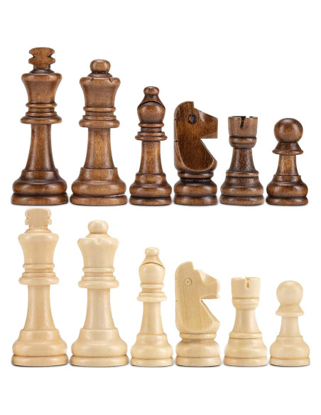 Piezas de Ajedrez de Madera AMEROUS Estilo Staunton 8 cm