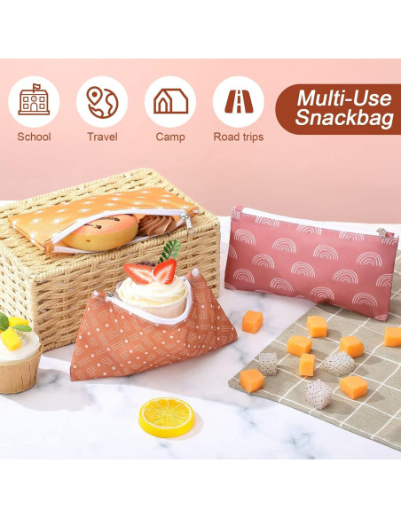6 Bolsas Reutilizables Oudain para Snacks y Sándwiches 9x18cm