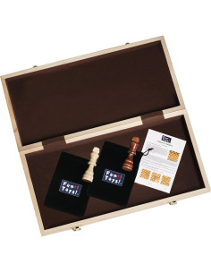 Juego de Ajedrez de Madera Portátil 15 cm con Piezas y Bolsa 2