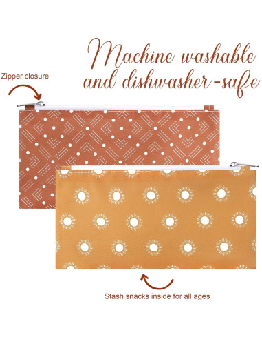 6 Bolsas Reutilizables Oudain para Snacks y Sándwiches 9x18cm