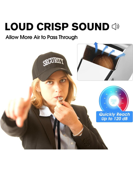 Silbato Deportivo KTRIO de Acero Inoxidable con Cordón - 3 Paquete