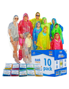 Ponchos de Lluvia Budgetizer Familiares Extra Gruesos - 10 Piezas