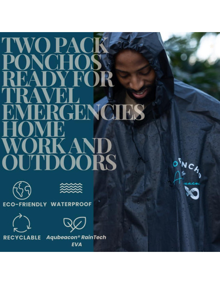 Oponcho Aquabeacon 2 Pack Ponchos Impermeables Unisex 0.45kg