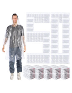 Berlune 50 Ponchos Desechables Impermeables Adultos 135 cm
