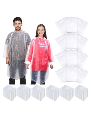 200 Ponchos de Lluvia Desechables Mumufy Adultos Impermeables
