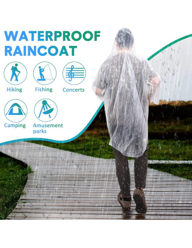 200 Ponchos de Lluvia Desechables Mumufy Adultos Impermeables
