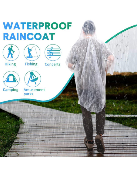 200 Ponchos de Lluvia Desechables Mumufy Adultos Impermeables