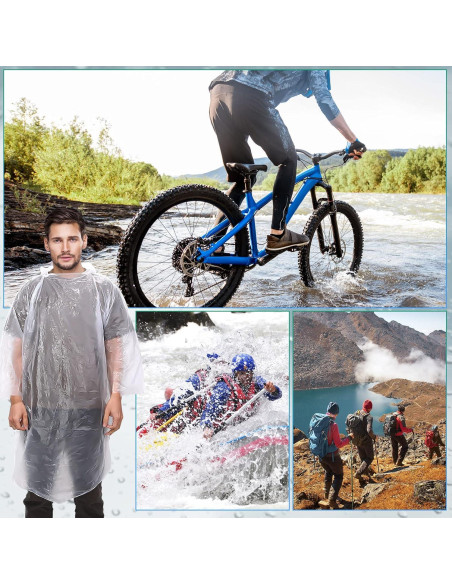 200 Ponchos de Lluvia Desechables Mumufy Adultos Impermeables