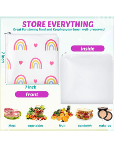 Chumia 6 Bolsas de Snack Reutilizables 18x18 cm para Niños 2