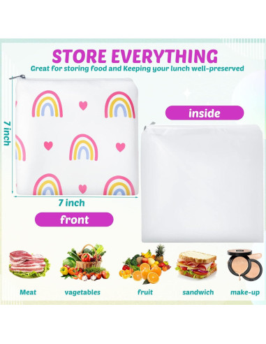 Chumia 6 Bolsas de Snack Reutilizables 18x18 cm para Niños