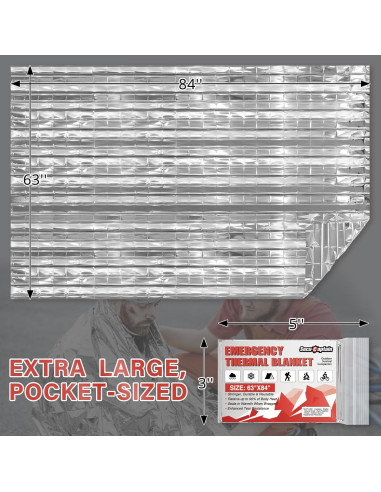 Mantas Térmicas de Emergencia SecuCaptain 4 Paquete 213x160 cm