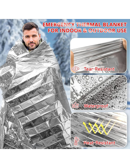 Mantas Térmicas de Emergencia SecuCaptain 4 Paquete 213x160 cm