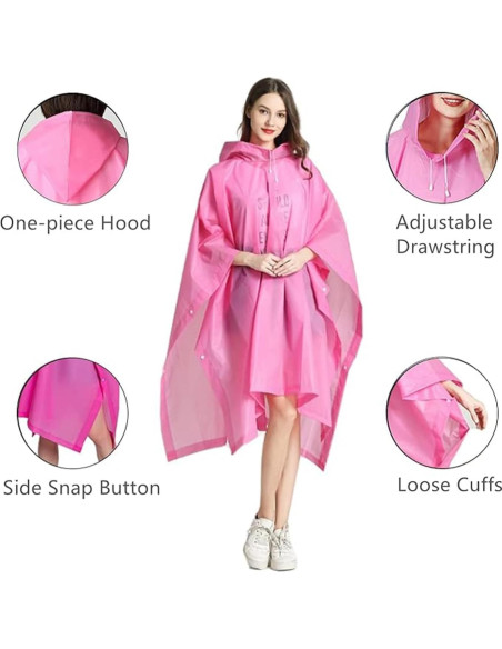 Ponchos de Lluvia Reutilizables GUKOY 2 Pcs Impermeables Unisex