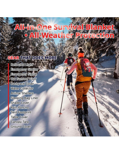 Mantas Térmicas de Emergencia SecuCaptain 4 Paquete 213x160 cm