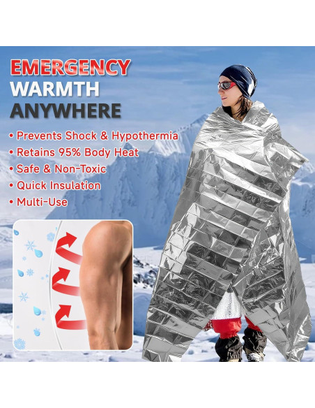 Mantas Térmicas de Emergencia SecuCaptain 4 Paquete 213x160 cm