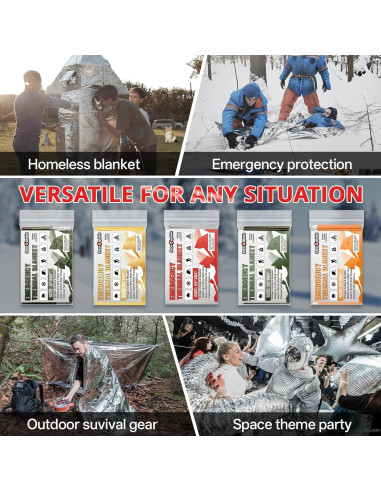Mantas Térmicas de Emergencia SecuCaptain 4 Paquete 213x160 cm