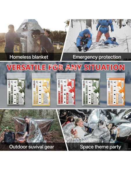Mantas Térmicas de Emergencia SecuCaptain 4 Paquete 213x160 cm