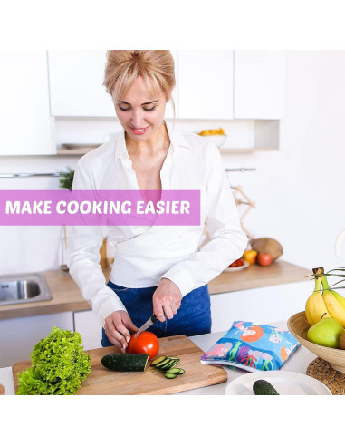 Chumia 6 Bolsas de Snack Reutilizables 18x18 cm para Niños