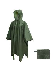 Poncho de Lluvia Impermeable LOOGU Verde Talla Única Multiusos
