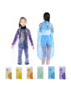 Paquete de 6 Ponchos de Lluvia Desechables DIELLY - Tamaño S