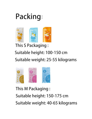 Paquete de 6 Ponchos de Lluvia Desechables DIELLY - Tamaño S