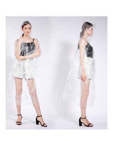 Ponchos de Lluvia Desechables Makonus - Paquete de 10 Adultos