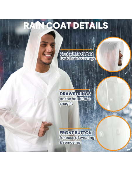 Ponchos de Lluvia Reutilizables ANYOO 2-Pack Unisex Impermeables