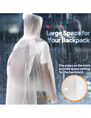 Ponchos de Lluvia Reutilizables ANYOO 2-Pack Unisex Impermeables