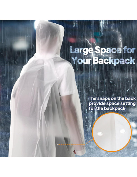 Ponchos de Lluvia Reutilizables ANYOO 2-Pack Unisex Impermeables