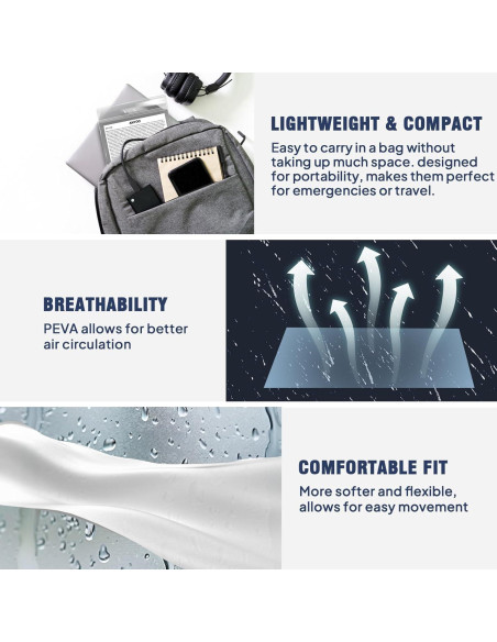 Ponchos de Lluvia Reutilizables ANYOO 2-Pack Unisex Impermeables