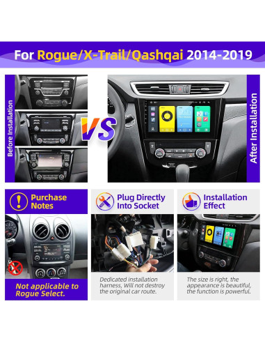 Radio de Coche Android 10" CGOGC con Carplay y GPS para Nissan