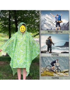 Poncho de Lluvia Impermeable QIANQUHUI Unisex 220x140 cm 2