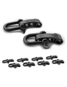 10 Hebillas Ajustables Paracord Negras U100 para Pulseras