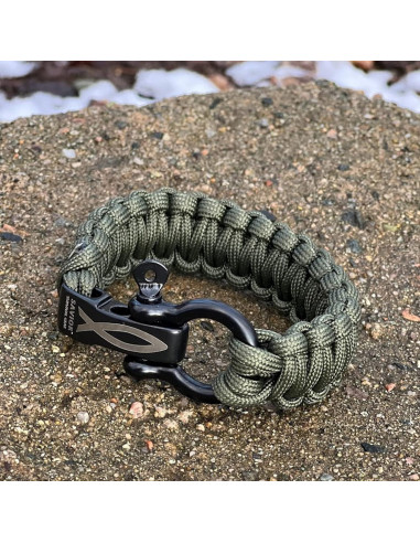 Pulsera de Paracord 550 Savior Survival Gear Verde Militar 25.4 cm